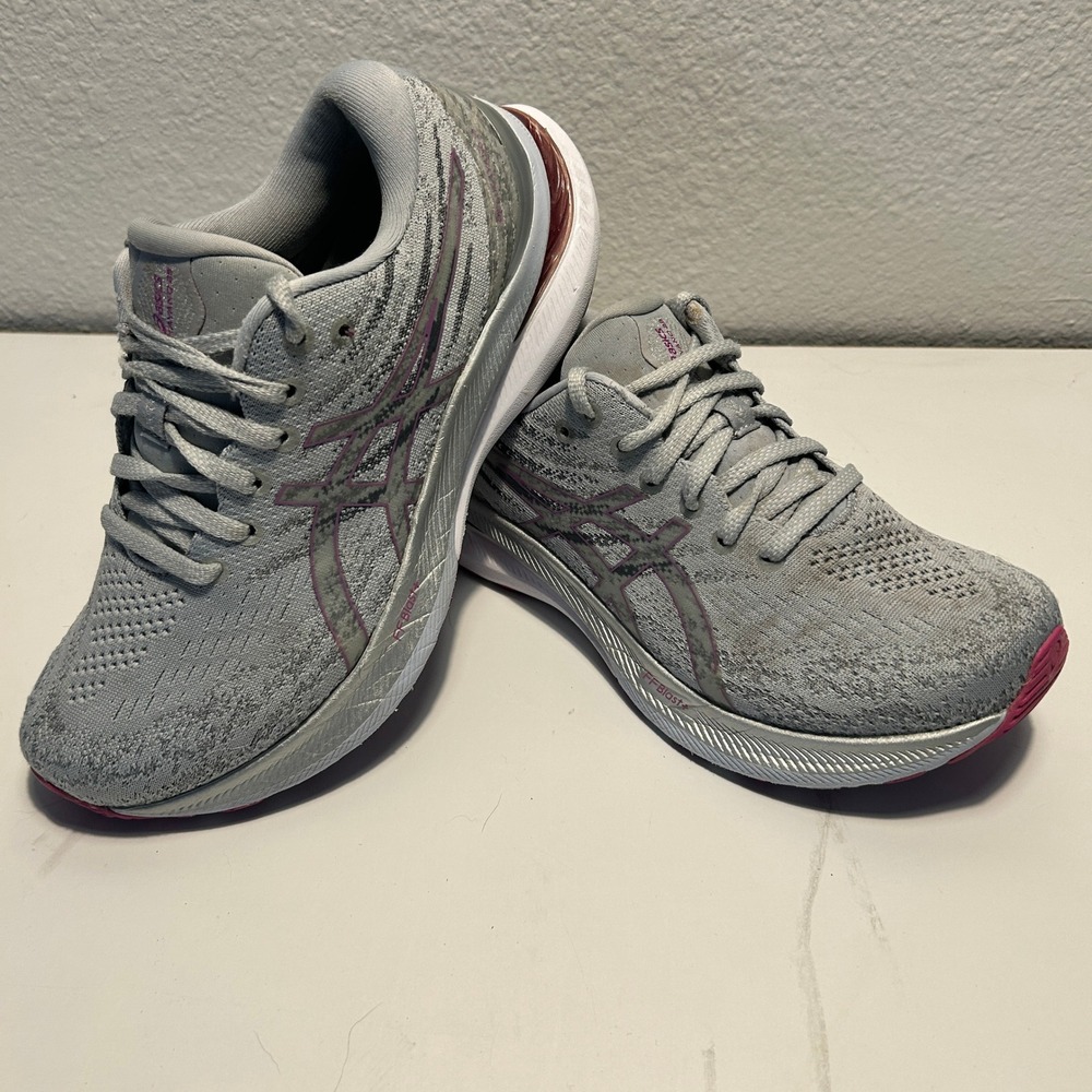 Asics Gel Kayano 28 Grey Pink Running Shoes Womens 6 1012B272 Sneaker